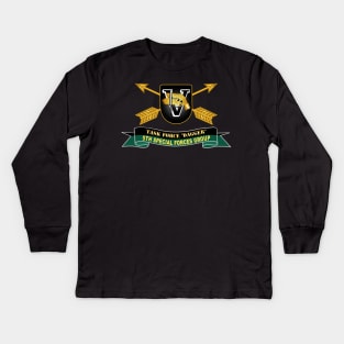 5th Special Forces Group - Flash - TF Dagger w 2 Rows CBO Br - Ribbon X 300 Kids Long Sleeve T-Shirt